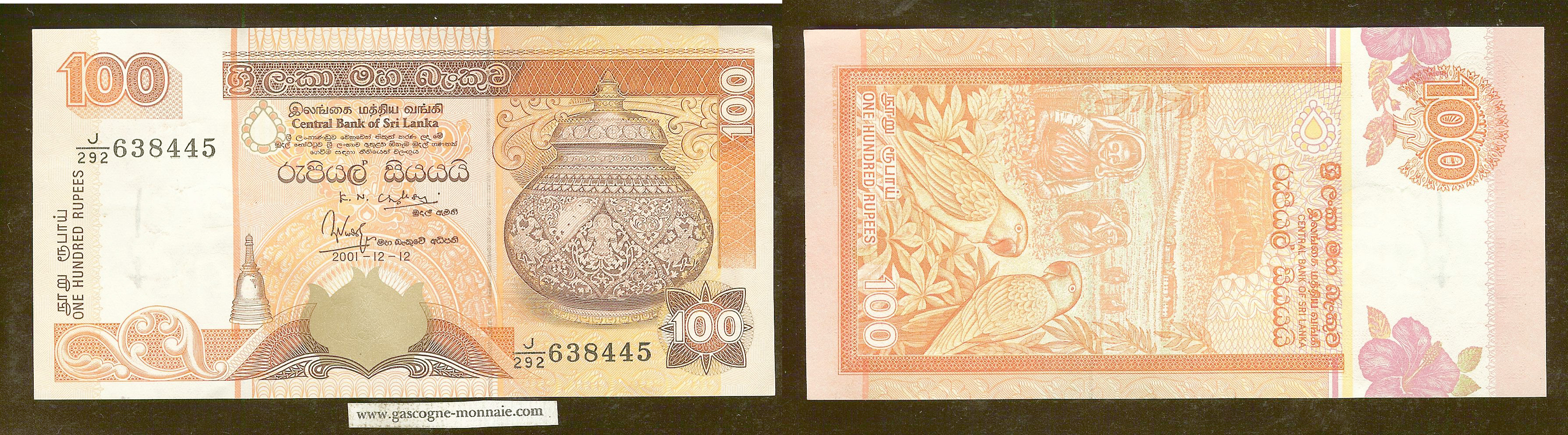 Sri Lanka 100 rupees 2001 AU